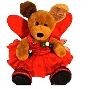 Build-A-Bear Brown Dog red fairy dress Red glitter shoes Bundle of 3 pieces